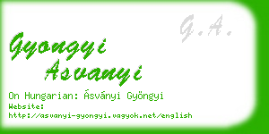 gyongyi asvanyi business card