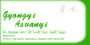 gyongyi asvanyi business card